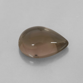 4.14カラットの天然スモーキーブラウンスモーキークォーツ（12.9×9 mm・透明）