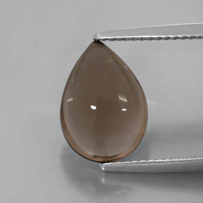 3.89カラットの天然スモーキーブラウンスモーキークォーツ（12.7×9 mm・透明）