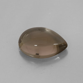 3.89カラットの天然スモーキーブラウンスモーキークォーツ（12.7×9 mm・透明）