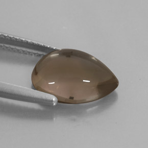 3.89カラットの天然スモーキーブラウンスモーキークォーツ（12.7×9 mm・透明）