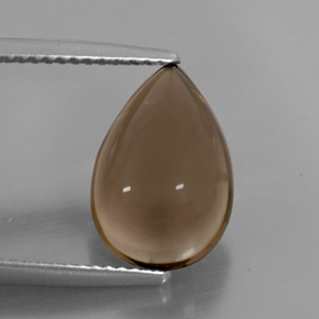 4.06カラットの天然スモーキーブラウンスモーキークォーツ（13.2×9.1 mm・透明）