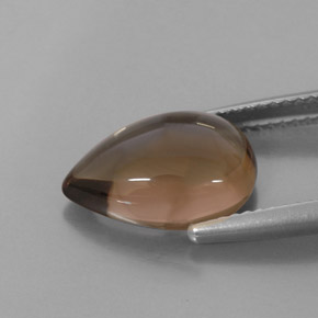 4.06カラットの天然スモーキーブラウンスモーキークォーツ（13.2×9.1 mm・透明）