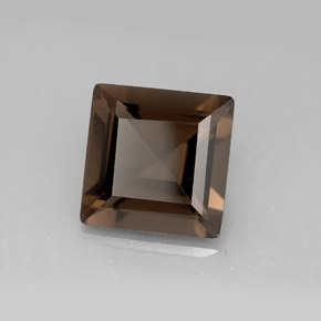 3.96カラットの天然スモーキーブラウンスモーキークォーツ（10.2×10.2 mm・四角）