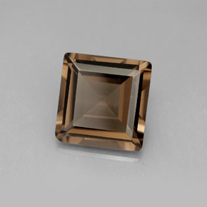 3.93カラットの天然スモーキーブラウンスモーキークォーツ（10.2×10 mm・四角）