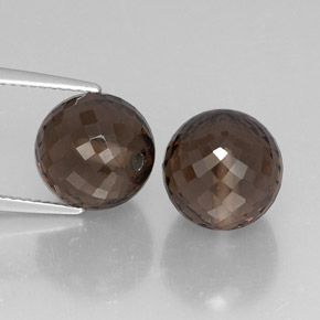 カラットの天然スモーキーブラウンスモーキークォーツ（10.2x9.8 mm・球体 / ボール）