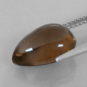 4.03カラットの天然スモーキーブラウンスモーキークォーツ（12.7×8.9 mm・洋梨の形）