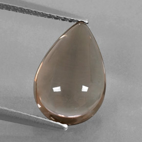 3.17カラットの天然スモーキーブラウンスモーキークォーツ（12.4×8.3 mm・洋梨の形）