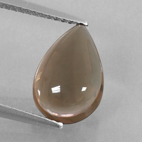3.04カラットの天然スモーキーブラウンスモーキークォーツ（11.8×8.1 mm・洋梨の形）