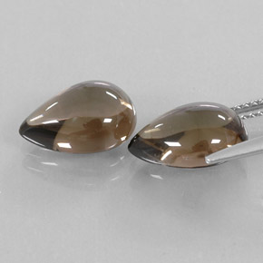 カラットの天然スモーキーブラウンスモーキークォーツ（11.8×8.1 mm・透明）