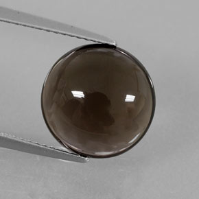 6.24カラットの天然スモーキーブラウンスモーキークォーツ（12.26 mm・透明）