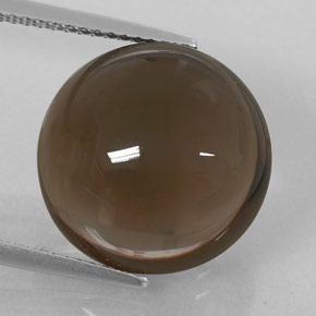 13.93カラットの天然スモーキーブラウンスモーキークォーツ（14.96 mm・透明）