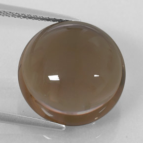 13.12カラットの天然スモーキーブラウンスモーキークォーツ（15.06 mm・透明）