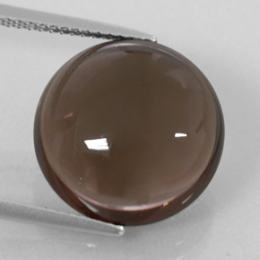 11.38カラットの天然スモーキーブラウンスモーキークォーツ（15.00 mm・透明）