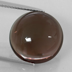 10.96カラットの天然スモーキーブラウンスモーキークォーツ（14.90 mm・透明）