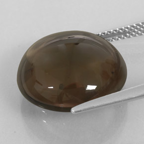 11.68カラットの天然スモーキーブラウンスモーキークォーツ（15.06 mm・透明）