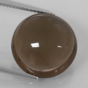 12.05カラットの天然スモーキーブラウンスモーキークォーツ（14.98 mm・透明）