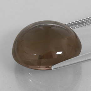 12.05カラットの天然スモーキーブラウンスモーキークォーツ（14.98 mm・透明）