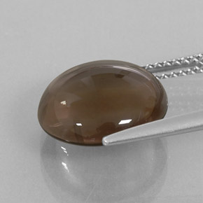 5.65カラットの天然スモーキーブラウンスモーキークォーツ（12.00 mm・透明）