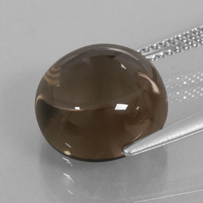 8.96カラットの天然スモーキーブラウンスモーキークォーツ（12.16 mm・透明）