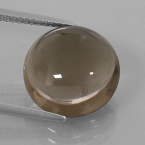 7.76カラットの天然スモーキーブラウンスモーキークォーツ（12.94 mm・透明）