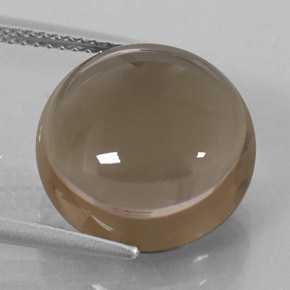 11.52カラットの天然スモーキーブラウンスモーキークォーツ（14.06 mm・透明）