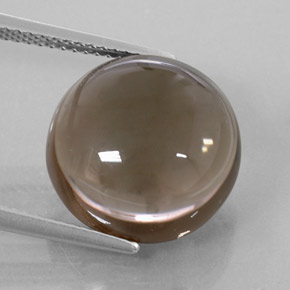 11.28カラットの天然スモーキーブラウンスモーキークォーツ（14.26 mm・透明）