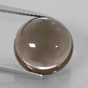 7.99カラットの天然スモーキーブラウンスモーキークォーツ（12.93 mm・透明）
