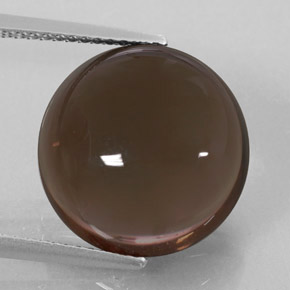 10.01カラットの天然スモーキーブラウンスモーキークォーツ（14.25 mm・透明）