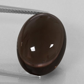 14.26カラットの天然スモーキーブラウンスモーキークォーツ（18.1×13.3 mm・オーバルカット）