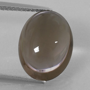 6.43カラットの天然スモーキーブラウンスモーキークォーツ（14×10.3 mm・オーバルカット）