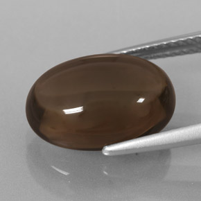 6.70カラットの天然スモーキーブラウンスモーキークォーツ（14×10.2 mm・オーバルカット）