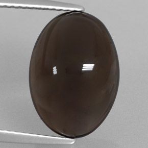 6.71カラットの天然スモーキーブラウンスモーキークォーツ（14.2×10.1 mm・オーバルカット）