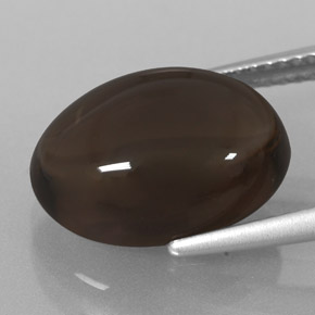 6.71カラットの天然スモーキーブラウンスモーキークォーツ（14.2×10.1 mm・オーバルカット）