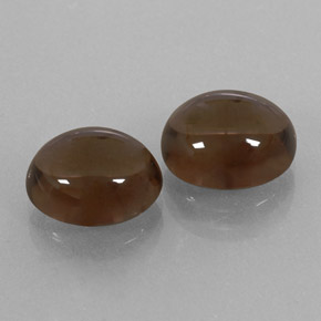 カラットの天然スモーキーブラウンスモーキークォーツ（10.9×9.1 mm・オーバルカット）