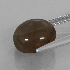 3.38カラットの天然スモーキーブラウンスモーキークォーツ（9.24 mm・ラウンドカット）