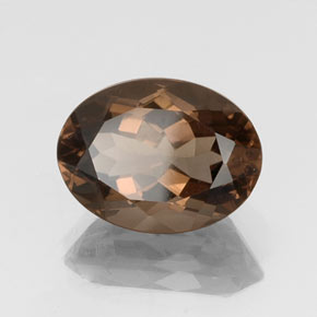 8.99カラットの天然ブラウンスモーキークォーツ（15.9×11.9 mm・オーバルカット）
