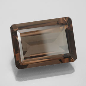 13.71カラットの天然ブラウンスモーキークォーツ（18×13.1 mm・エメラルドカット）