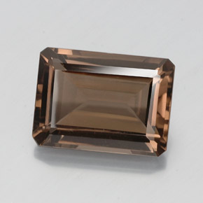 11.42カラットの天然ブラウンスモーキークォーツ（18.1×12.8 mm・エメラルドカット）