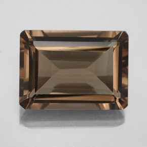 14.61カラットの天然ブラウンスモーキークォーツ（18.2×13.2 mm・エメラルドカット）