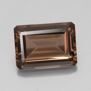 14.65カラットの天然ブラウンスモーキークォーツ（18×13.1 mm・エメラルドカット）