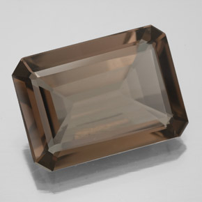10.70カラットの天然ブラウンスモーキークォーツ（17.8×12.9 mm・エメラルドカット）
