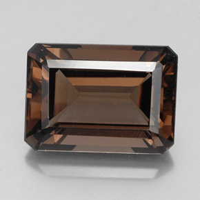 16.65カラットの天然ブラウンスモーキークォーツ（18.1×13.1 mm・エメラルドカット）