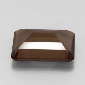 12.92カラットの天然ブラウンスモーキークォーツ（18×13.1 mm・エメラルドカット）