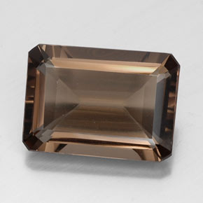 13.06カラットの天然ブラウンスモーキークォーツ（18.2×13 mm・エメラルドカット）