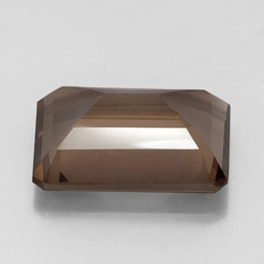 13.06カラットの天然ブラウンスモーキークォーツ（18.2×13 mm・エメラルドカット）