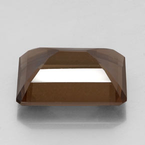 14.50カラットの天然ブラウンスモーキークォーツ、エメラルドカット、VVS-VS