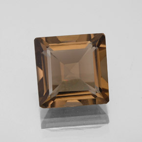 3.29カラットの天然ブラウンスモーキークォーツ（9.1×9.1 mm・エメラルドカット）