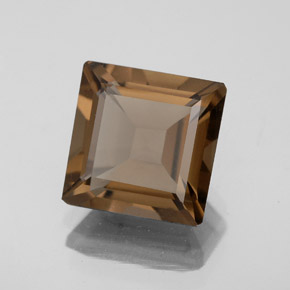 3.29カラットの天然ブラウンスモーキークォーツ（9.1×9.1 mm・エメラルドカット）