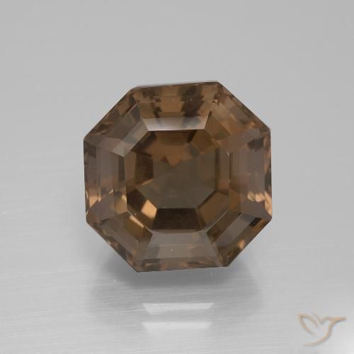 8.89ct 天然 チョコレートブラウン スモーキークォーツ, エメラルドカット, VVS-VS