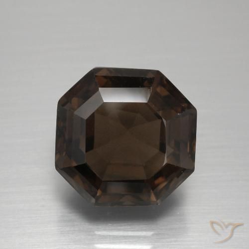7.77ct 天然 ダークブルー スモーキークォーツ, エメラルドカット, VVS